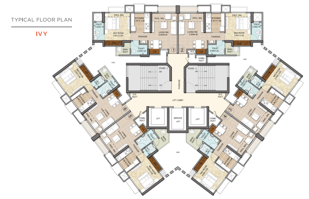 Vijay Orovia Thane 2BHK Plan