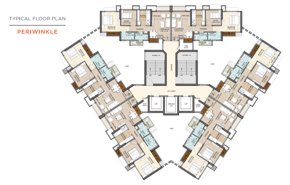 Vijay Orovia Thane 3 BHK Plan
